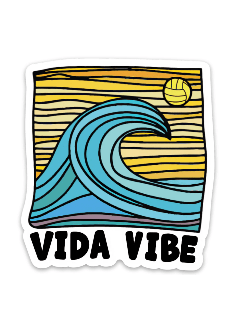VidaVibe Wave Volleyball Sun Sticker